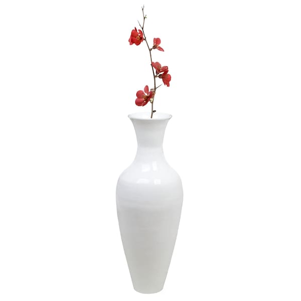 Uniquewise Tall Floor Vase, 37 Inch White Bamboo Vase, Modern Vase Large Flower Holder, Vase for Home Decor QI003713 - main